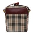 BURBERRY Nova Check Shoulder Bag Nylon Leather Beige RedNew 46959 on Sale