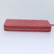 CHANEL Matelasse Long Wallet Caviar Skin Pink Gold CC  yk15041 on Sale