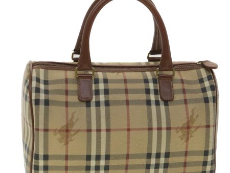 BURBERRY Nova Check Hand Bag PVC Leather BeigeNew 37970 Online Sale