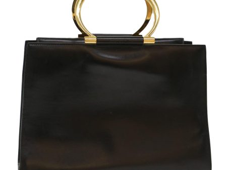 CELINE Hand Bag Leather Black 50187 For Discount