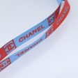 CHANEL Neck Strap Nylon Blue Silver CC  yk15223 Fashion