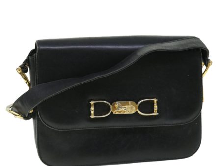 CELINE Horse Carriage Shoulder Bag Leather Black fm2707 Online