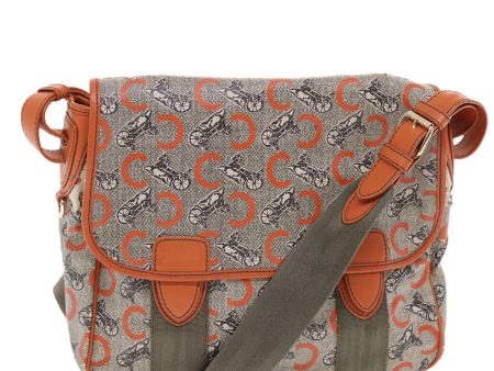 CELINE C Macadam Canvas Shoulder Bag Gray bs7140 Hot on Sale