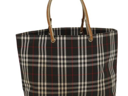 BURBERRY Nova Check Hand Bag Nylon BlackNew ti1175 Cheap