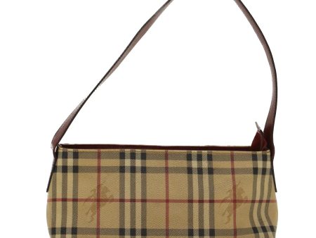 BURBERRY Nova Check Shoulder Bag PVC Leather BeigeNew 47645 Online Sale