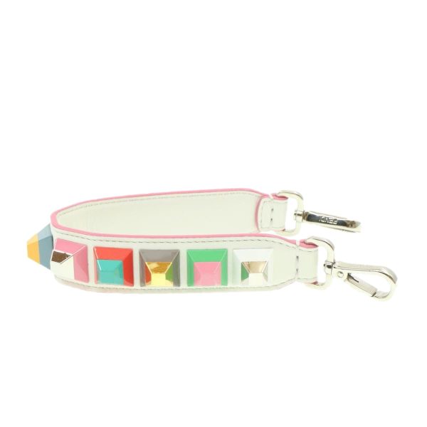 FENDI Shoulder Strap Leather White Multicolor  am189g Fashion