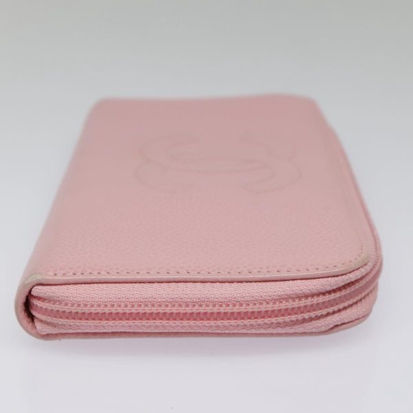 CHANEL COCO Mark Wallet Caviar Skin Pink Gold CC  yk15247 For Cheap