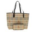 BURBERRY Nova Check Tote Bag PVC Leather BeigeNew 39657 For Sale