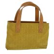 CELINE C Macadam Canvas Hand Bag Yellow 58815 Fashion