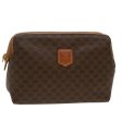 CELINE Macadam Canvas Pouch PVC Leather Brown 48216 Hot on Sale