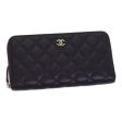 CHANEL Matelasse Long Wallet Lamb Skin Purple Gold CC  yk15217 Online Hot Sale