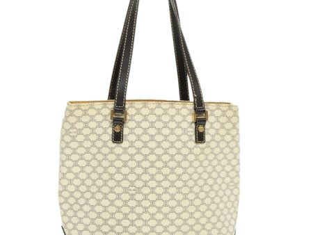 CELINE Macadam Canvas Tote Bag PVC Leather White fm1320 Online Sale