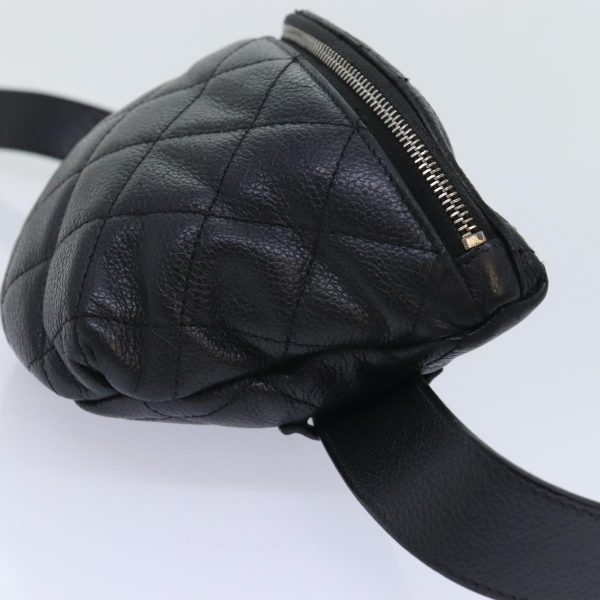 CHANEL Matelasse Waist bag Caviar Skin Black Silver CC  yk15369 Online Sale