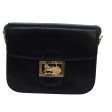 CELINE Horse Carriage Shoulder Bag Leather Black ki4569 For Discount