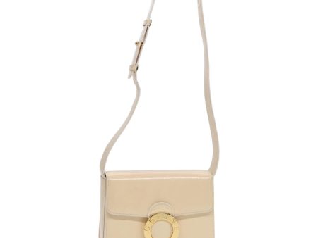 CELINE Circle Shoulder Bag Enamel Beige Gold 89224 Cheap