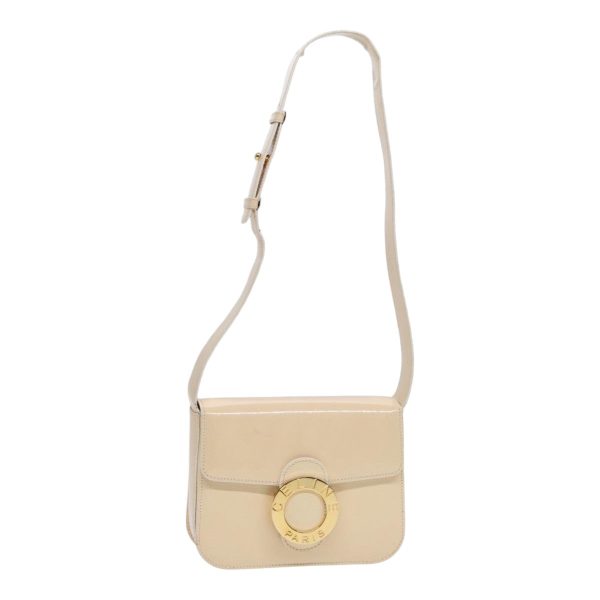 CELINE Circle Shoulder Bag Enamel Beige Gold 89224 Cheap