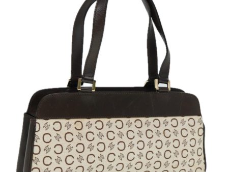 CELINE C Macadam Canvas Hand Bag White 78219 Fashion