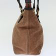 CELINE C Macadam Canvas Hand Bag Suede Brown 70595 Supply