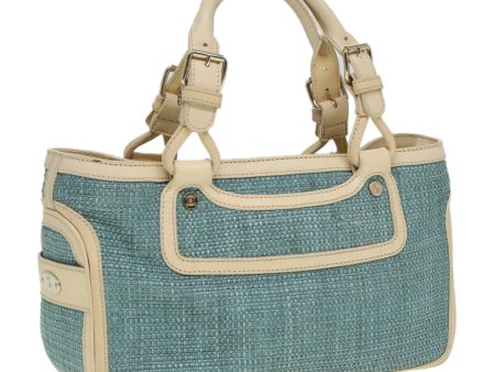 CELINE Hand Bag straw Light Blue 78359 Discount