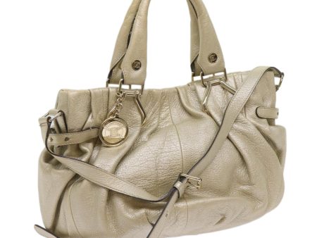 CELINE Hand Bag Leather 2way Gold Tone bs11844 For Cheap