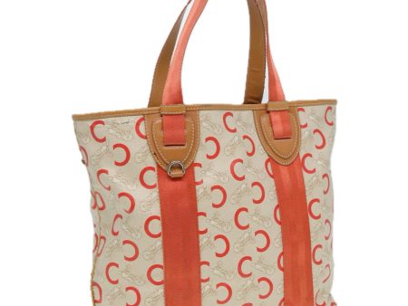 CELINE C Macadam Canvas Hand Bag Orange Beige 82896 Online