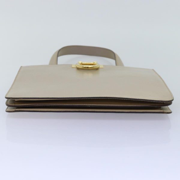 CELINE Hand Bag Leather Beige 75396 Discount