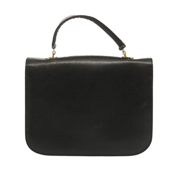 CELINE Circle Hand Bag Leather Black bs12765 For Sale