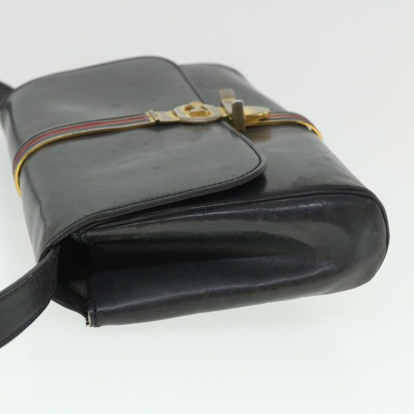 CELINE Horse Carriage Shoulder Bag Leather Navy bs8618 Discount