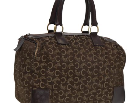 CELINE C Macadam Canvas Boston Bag Brown ar11996 Supply