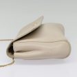 CELINE Chain Shoulder Bag Leather Beige Gold fm3837 Fashion