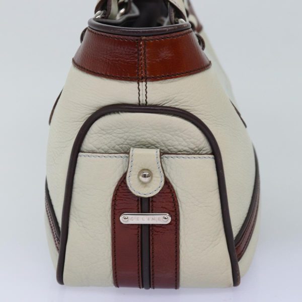 CELINE Hand Bag Leather White 76849 For Sale