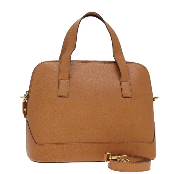 CELINE Hand Bag Leather 2way Brown Gold 92113 Online now