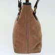 CELINE C Macadam Canvas Hand Bag Suede Brown 70595 Supply