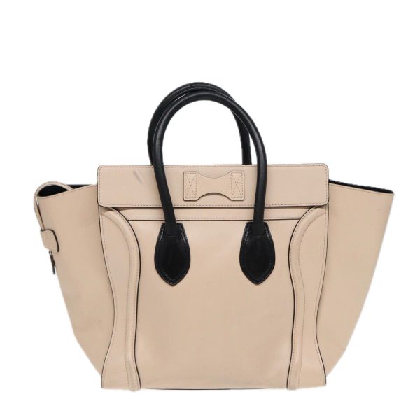 CELINE Luggage Mini Shopper Hand Bag Leather Beige ar12490 Online Hot Sale