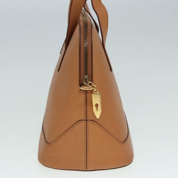 CELINE Hand Bag Leather 2way Brown Gold 92113 Online now