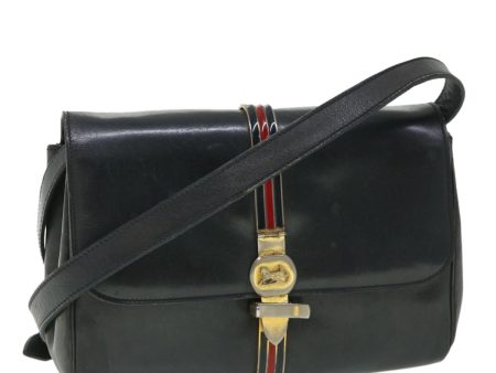 CELINE Horse Carriage Shoulder Bag Leather Navy bs8618 Discount