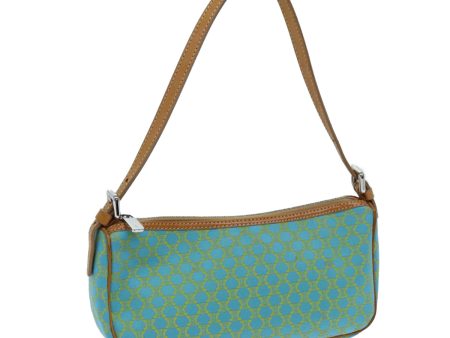 CELINE Macadam Canvas Accessory Pouch Light Blue Yellow Brown 72320 Online