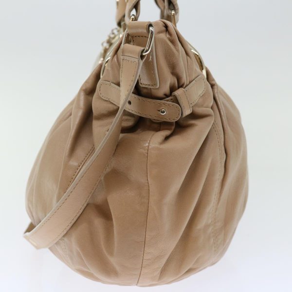 CELINE Hand Bag Leather 2way Beige 70407 For Sale