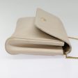 CELINE Chain Shoulder Bag Leather Beige Gold fm3837 Fashion