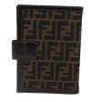 FENDI Zucca Canvas Day Planner Cover Brown Black gold  ac3226 Fashion