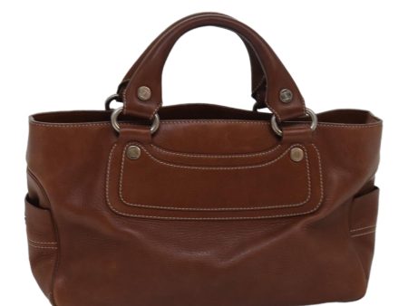 CELINE Hand Bag Leather Brown 82689 Sale