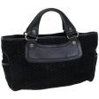 CELINE C Macadam Canvas Hand Bag Suede Black 74639 Cheap