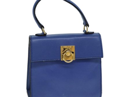 CELINE Hand Bag Leather Blue 79208 For Cheap