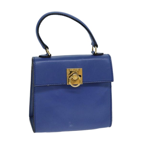 CELINE Hand Bag Leather Blue 79208 For Cheap