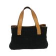 CELINE C Macadam Canvas Hand Bag Suede Black Brown 69140 For Sale