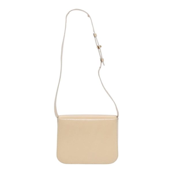 CELINE Circle Shoulder Bag Enamel Beige Gold 89224 Cheap