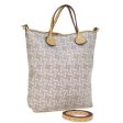 CELINE Horse Carriage Macadam Canvas Tote Bag PVC Leather 2way Gray 73244 Online Hot Sale