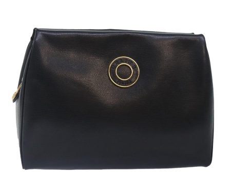 CELINE Clutch Bag Leather Black Gold 89611 Hot on Sale