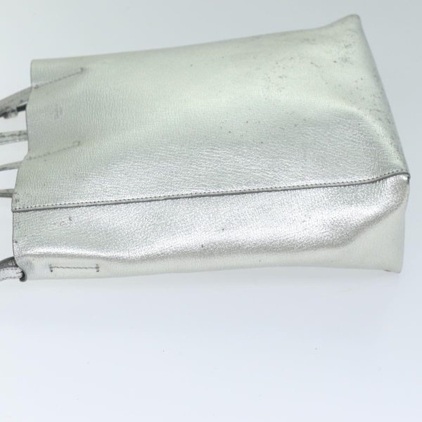 CELINE Hand Bag Leather 2way Silver 74224 Sale