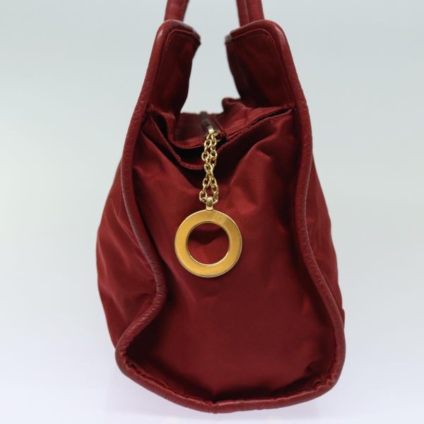 CELINE Hand Bag Nylon Red 81901 on Sale